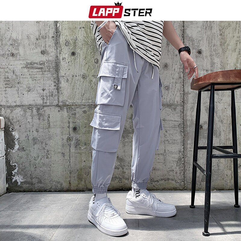 LAPPSTER para hombre Pantalones Streetwear Joggers para hombre Hip Hop Negro Pantalones deportivos masculinos Fashions coreanas Harajuku Pockets pantalón 5XL