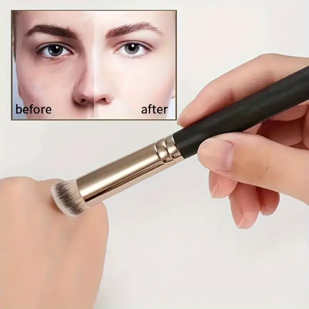 Brosse anti-cernes pour fond de teint, couvre les imperfections du visage et le fard à joues, brosse de maquillage multifonctionnelle réutilisable pour le visage