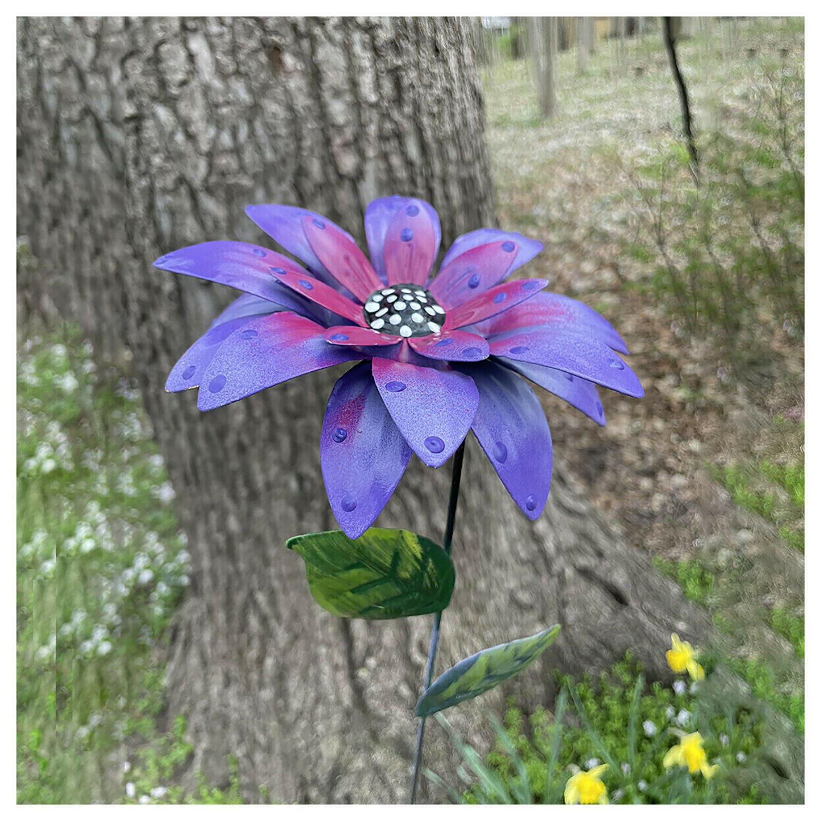 Piquets de jardin en métal, fleur de lys, artisanat en fer forgé à la main, Art de jardin, de fête des mères, décoration de la maison L23: Violet