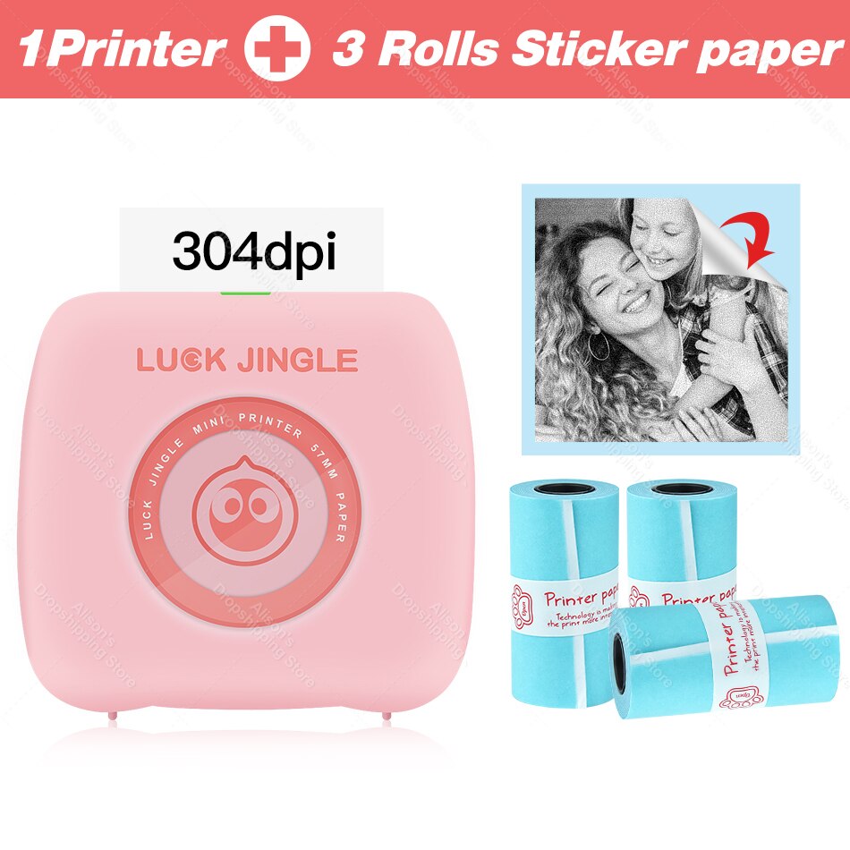 Pocket Photo Printer 304Dpi Draagbare Bluetooth Printers Foto Thermische Draadloze Printer Werk Op Android Ios Telefoon Printer: PK add 3 Sticker