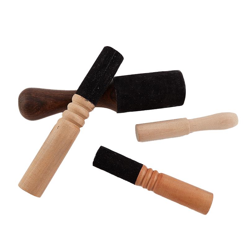 1Pc Tibetaanse Klankschaal Lederen Stok Houten Handvat Handgemaakte Tibetaanse Boeddhistische Meditatie Klankschaal Lederen Mallet