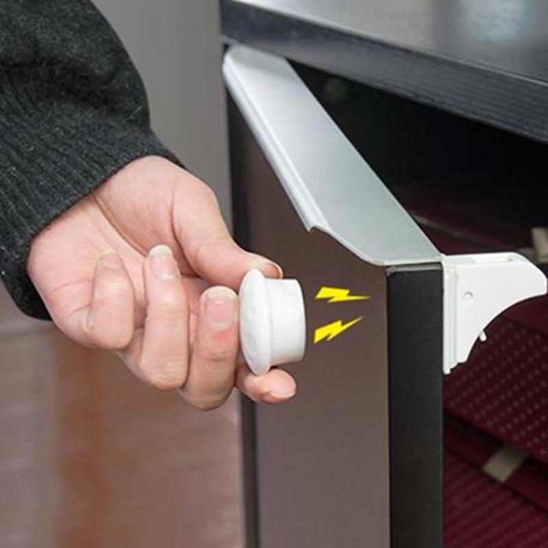 Magnetic Lock with Key Base Kitchen Bath Cabinet Drawer Cupboard Locks for Kids Safety Child Lock Protection Hardware