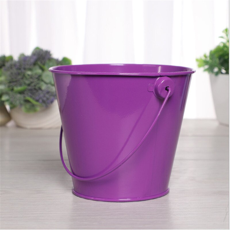 Mini metalen emmer bruiloft verjaardag bruids babyshower vrijgezellenfeest snoepdoos bloempot tafel middelpunt decoratie-s: Paars