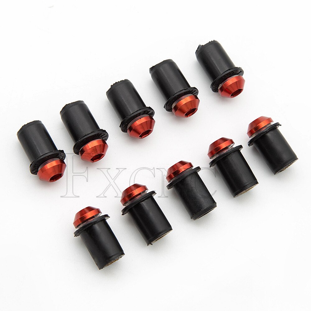 Boulons de pare-brise de moto, accessoires universels M5x16mm, Kit de vis de pare-brise pour Honda Suzuki Kawasaki Yamaha 10 pièces: Orange