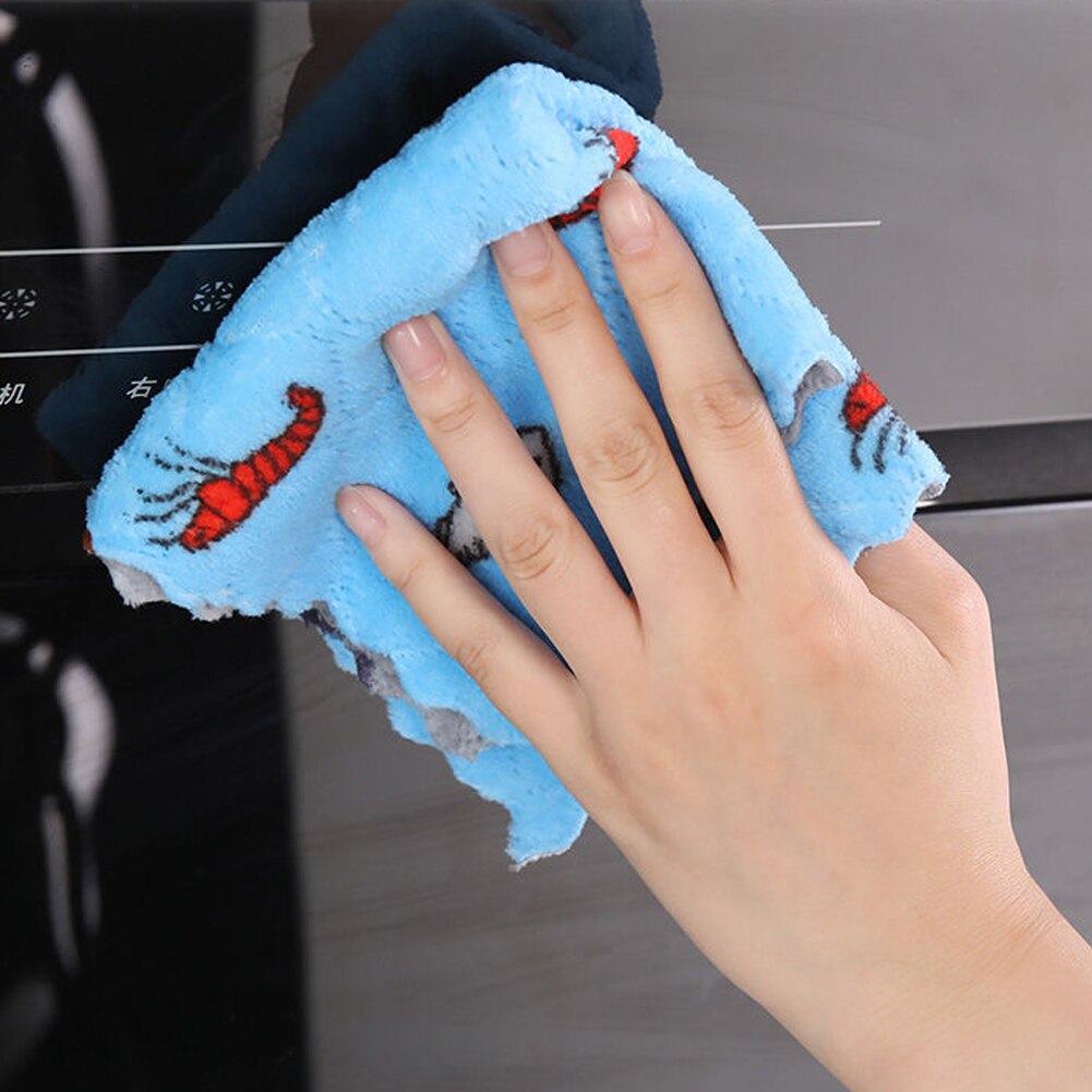 Keuken Anti-Vet Poetslappen Coral Fluwelen Super Absorberende Microfiber Schoonmaakdoekje Thuis Wassen Schotel Keuken Schoonmaken Handdoek