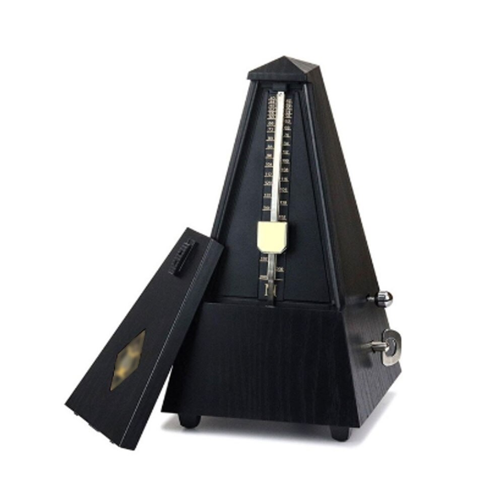 Metrónomo para guitarra, tipo torre, timbre, ritmo mecánico, péndulo, metrónomo para guitarra, bajo, Piano, violín, accesorios: Black wood
