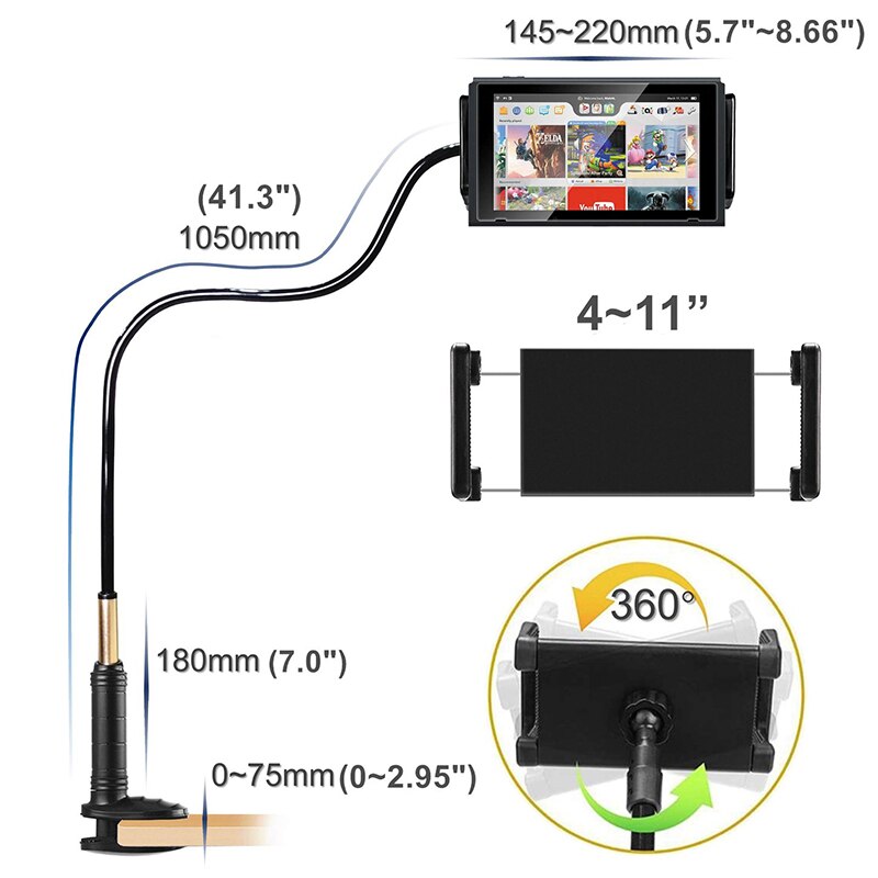 Soporte de cocina de brazo largo para tableta, para Samsung, Ipad Air, Mini Xiaomi Kindle de 4,0 A 11 pulgadas