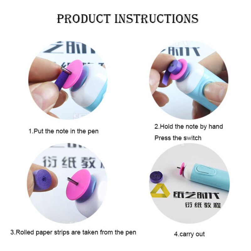 Origami Paper DIY Handmade Roll Paper Tool Slotted Needle Tool Paper Craft Electric Quilling Pen