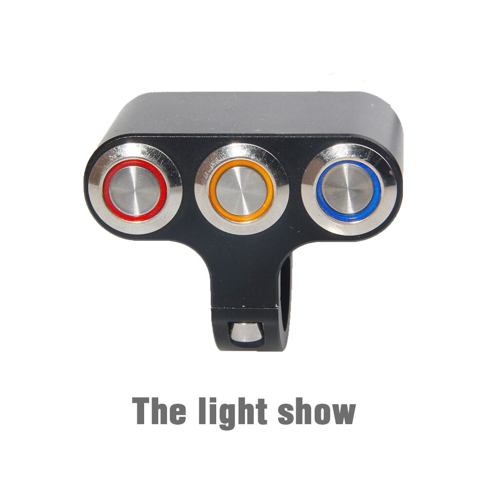 BOSMAA Motorcycle Handlebar Led Indicator light Switch 22mm/25mm Adjustable Mount Waterproof Button Switch DC12V For Fog Light