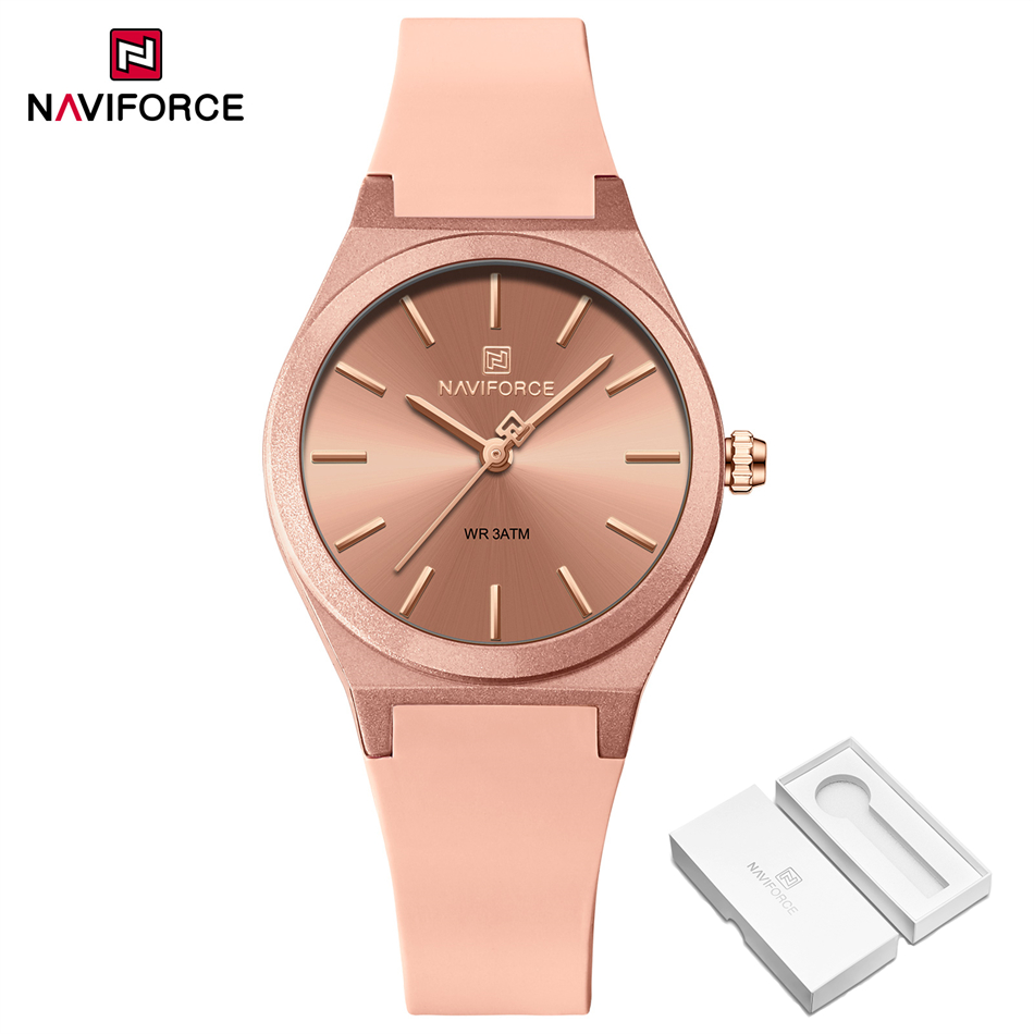 NAVIFORCE 2025 Vrouwen Mode Horloges Quartz Horloge Sport Siliconen Band Dames Horloges Eenvoudige Klok relogios feminino: Blauw