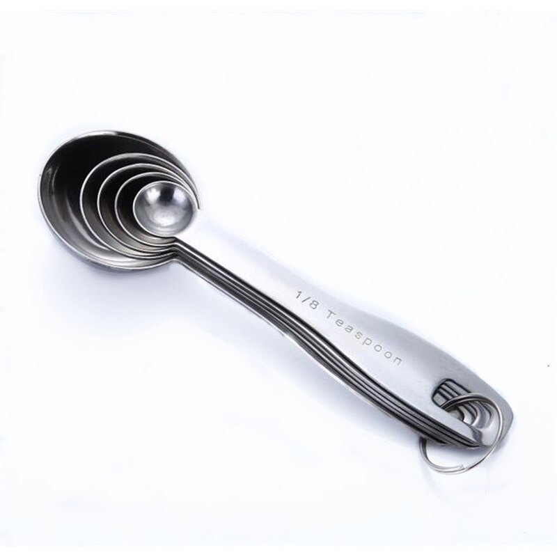 Cuillère à mesurer en acier inoxydable, 5 pièces, cuillère à mesurer pour l'assaisonnement du café, cuillère à mesurer pour la cuisson