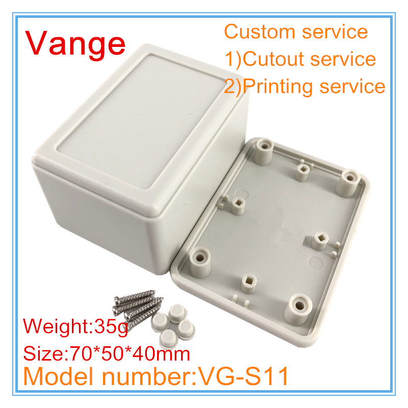 2 unids/lote de buen material carcasa de plástico IP54 ABS caja electrónica de plástico para PCB de China 70*50*40mm