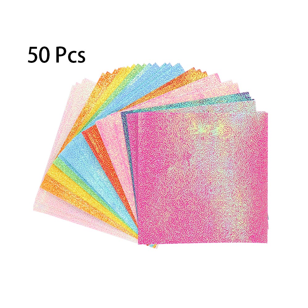 50pc 10cm Origami Shining Paper Glitter Craft DIY Material Bird Animal Star Boat Folding Origami Paper Sparkling Glitter Paper