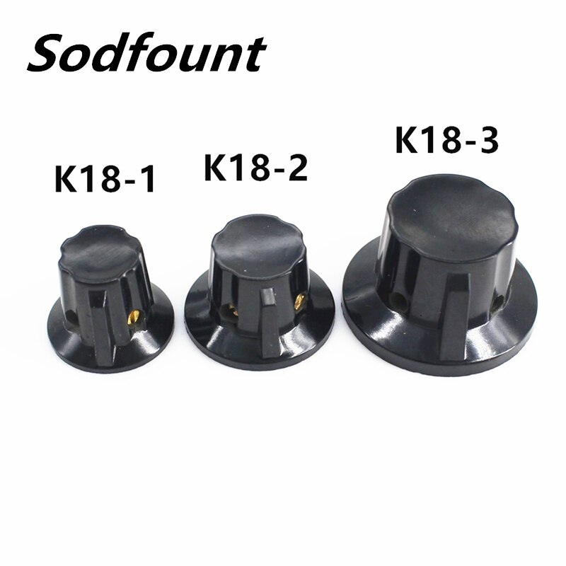 5Pcs Potentiometer Knop K18-1 K18-2 K18-3 Binnenste Gat 6Mm Bakeliet Knop Kcz Kct Band Switch Knop