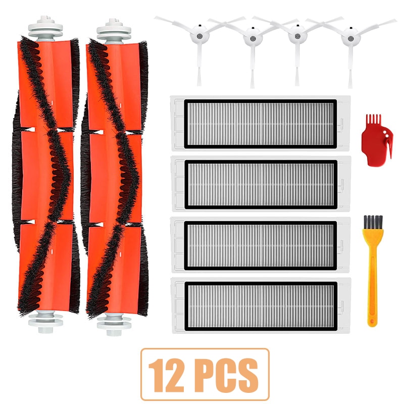 Hepa Filter Stofzuigers Onderdelen Accessoires Kits Voor Xiaomi Mi Robot 2 S50 S51 S5 S6 E20 Belangrijkste Borstel Side borstel Mop: 12pcs