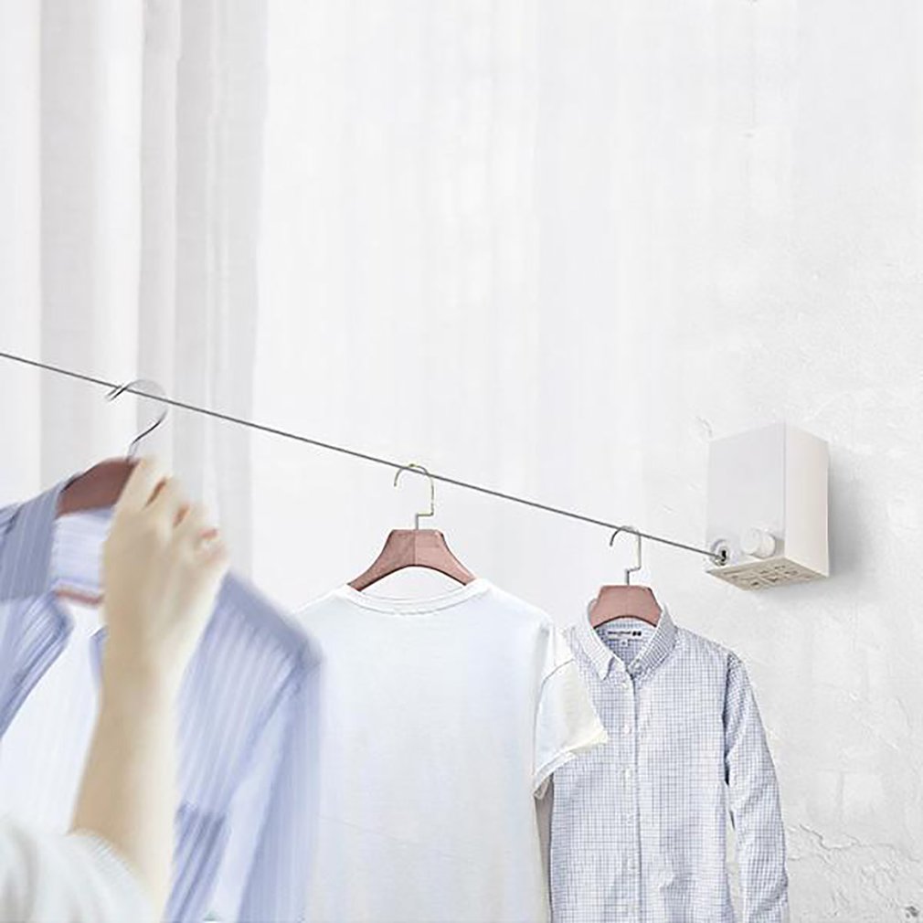 Telescopic Stainless String Invisible Clothesline Retractable Clothes Dryer Hanger Hanging Clothes Line
