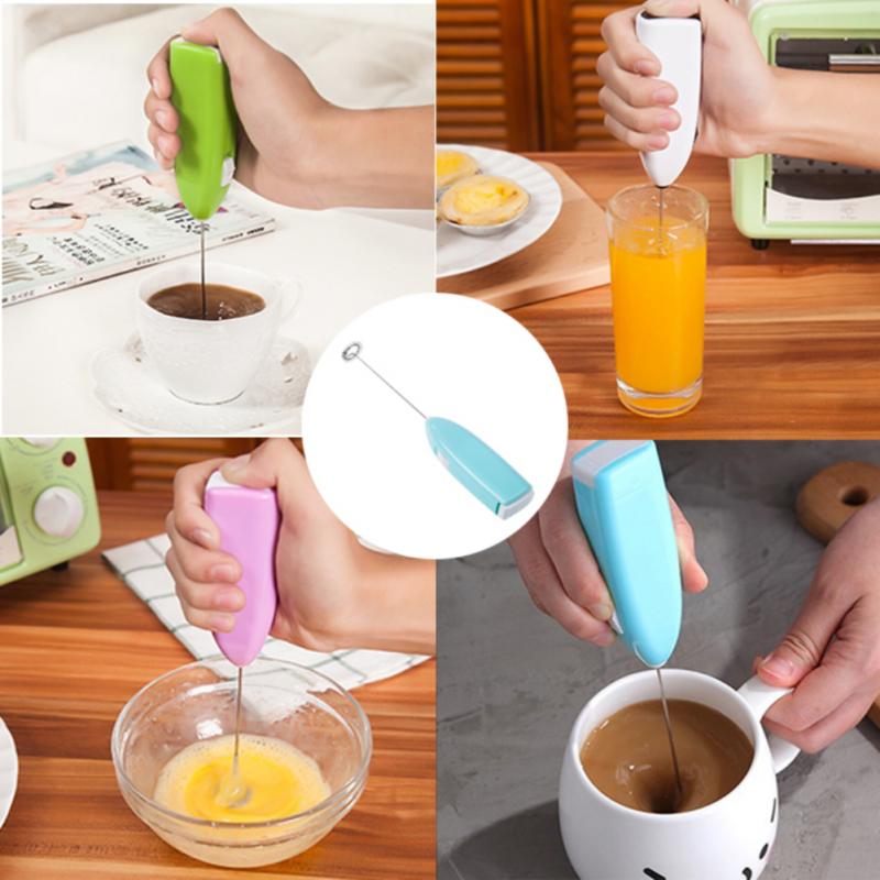 Kitchen Gadgets Milk Frother Whisk Stirrer Frother Egg Beater Egg Tools Mini Electric Battery Powered Whisk Coffee Milk Mixer