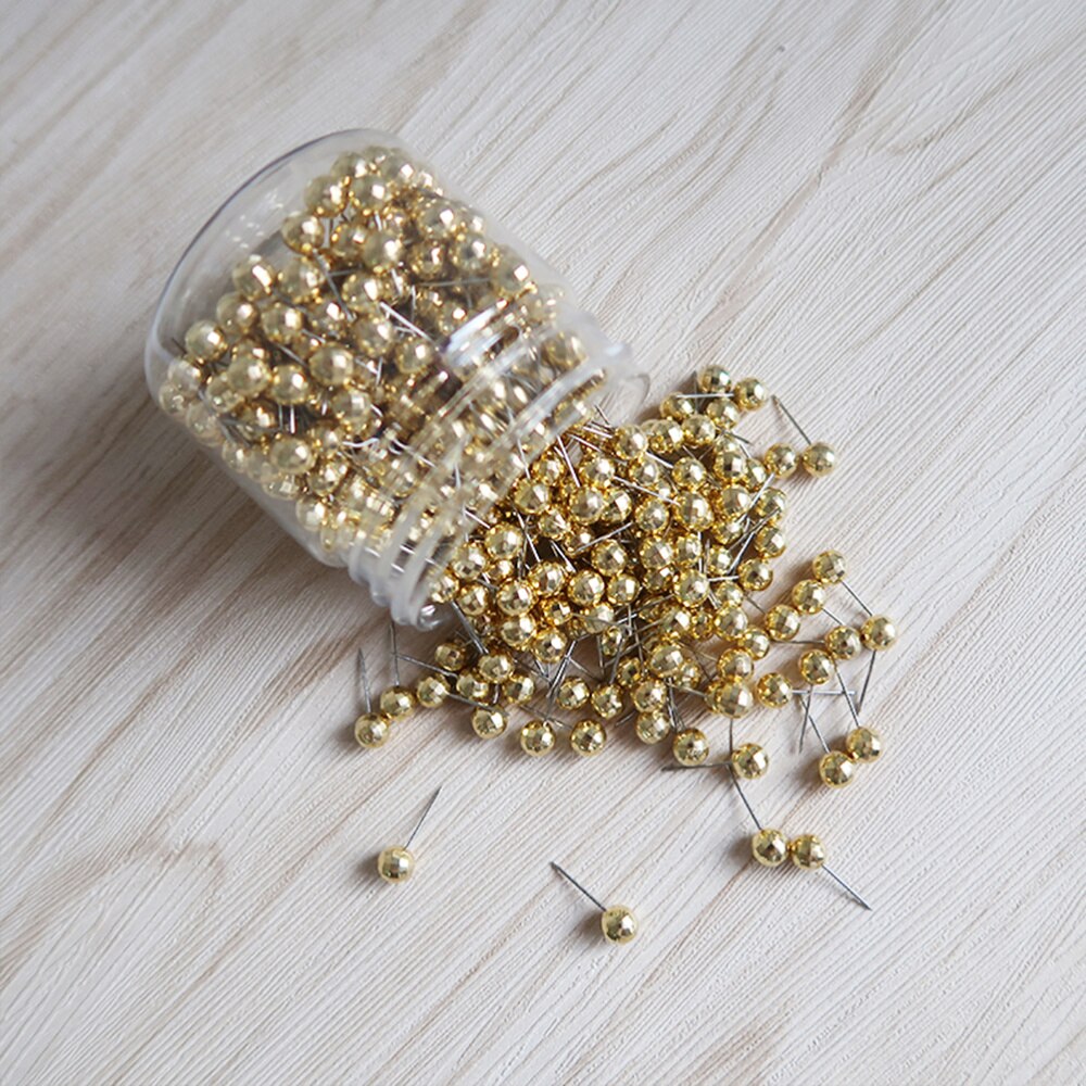 400 Pcs Spelden Ronde Voetbal Lijnen Grond Pins Decoratieve Punaise Supplies Golden Leuke Tekening Pin Gouden