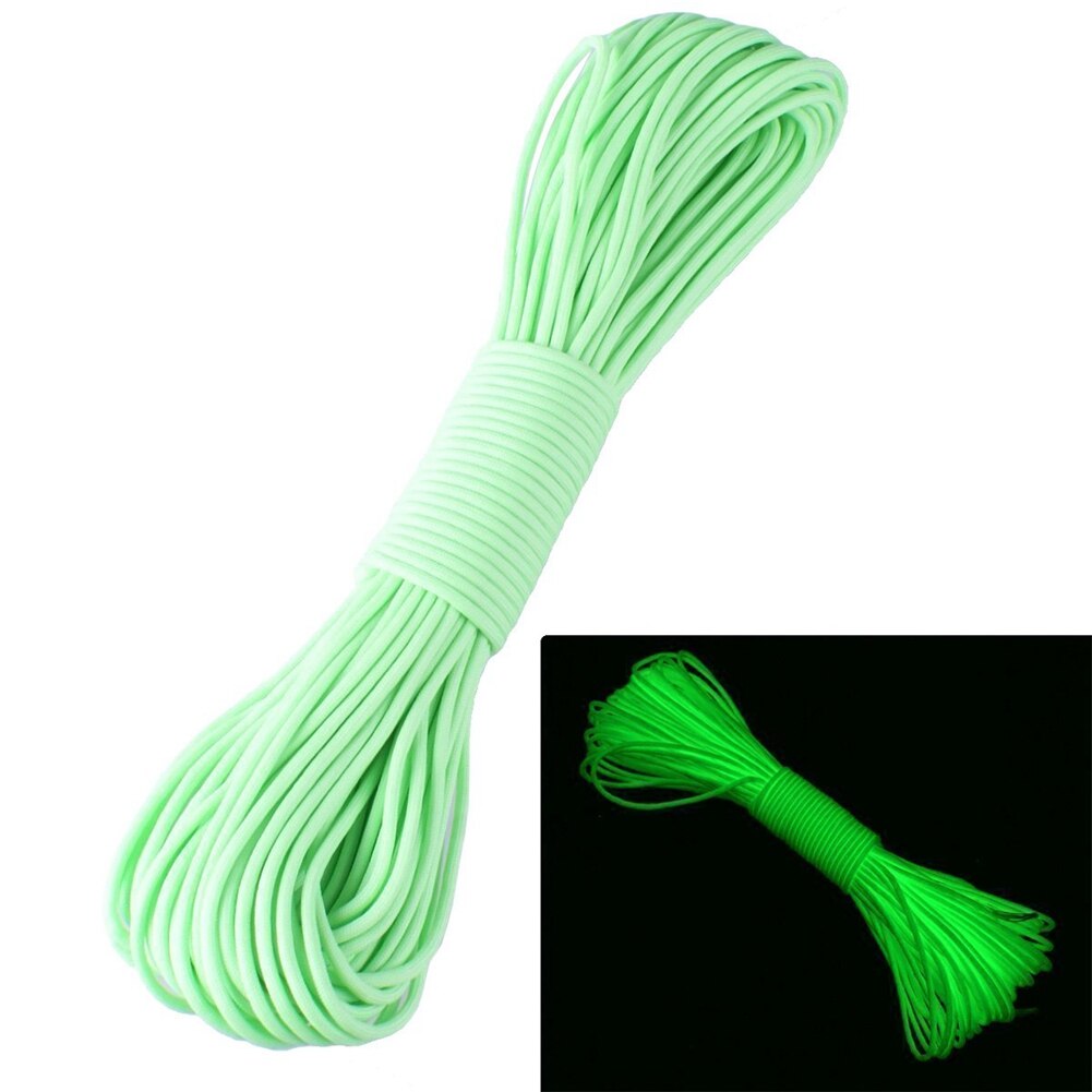 100% Brand 9 Strand 550 Luminous Glow In The Dark Paracord Parachute Cord Voor Camping Vissen Wandelen Vele Andere toepassingen