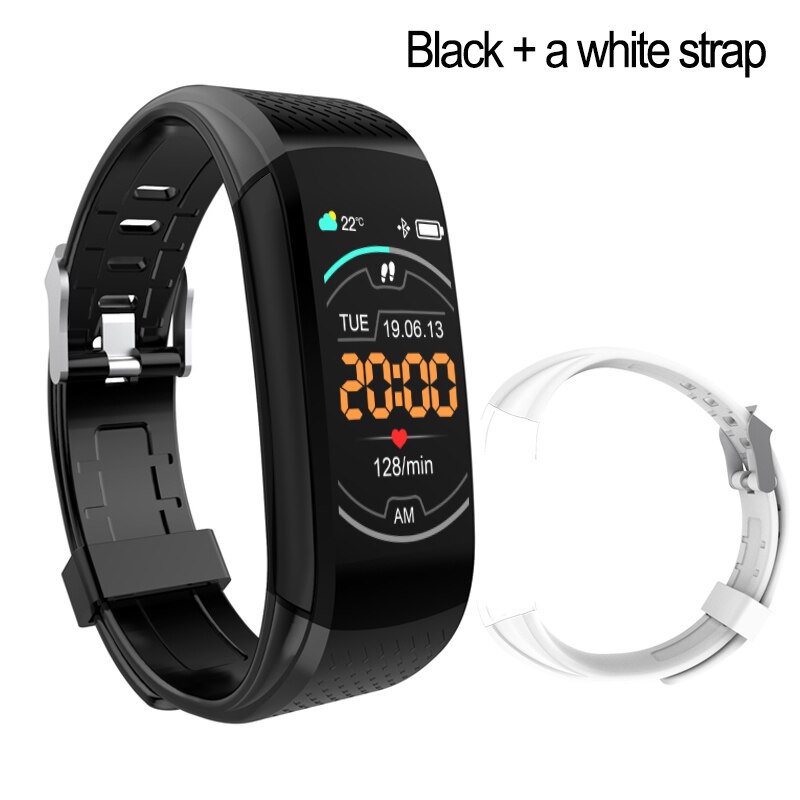 Per il Fitness Braccialetto Ip67 Impermeabile Inseguitore di Fitness Braccialetto Intelligente di Pressione Sanguigna Frequenza Cardiaca Elettronico Intelligente Della Vigilanza Della Fascia Per Lo Sport: Add a white strap