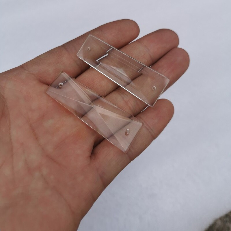 50 Mm Clear Trapeziumvormige Driehoek Crystal Bar Met 2 Gaten Prisma Kroonluchter Crystal Home Gordijn Accessoires