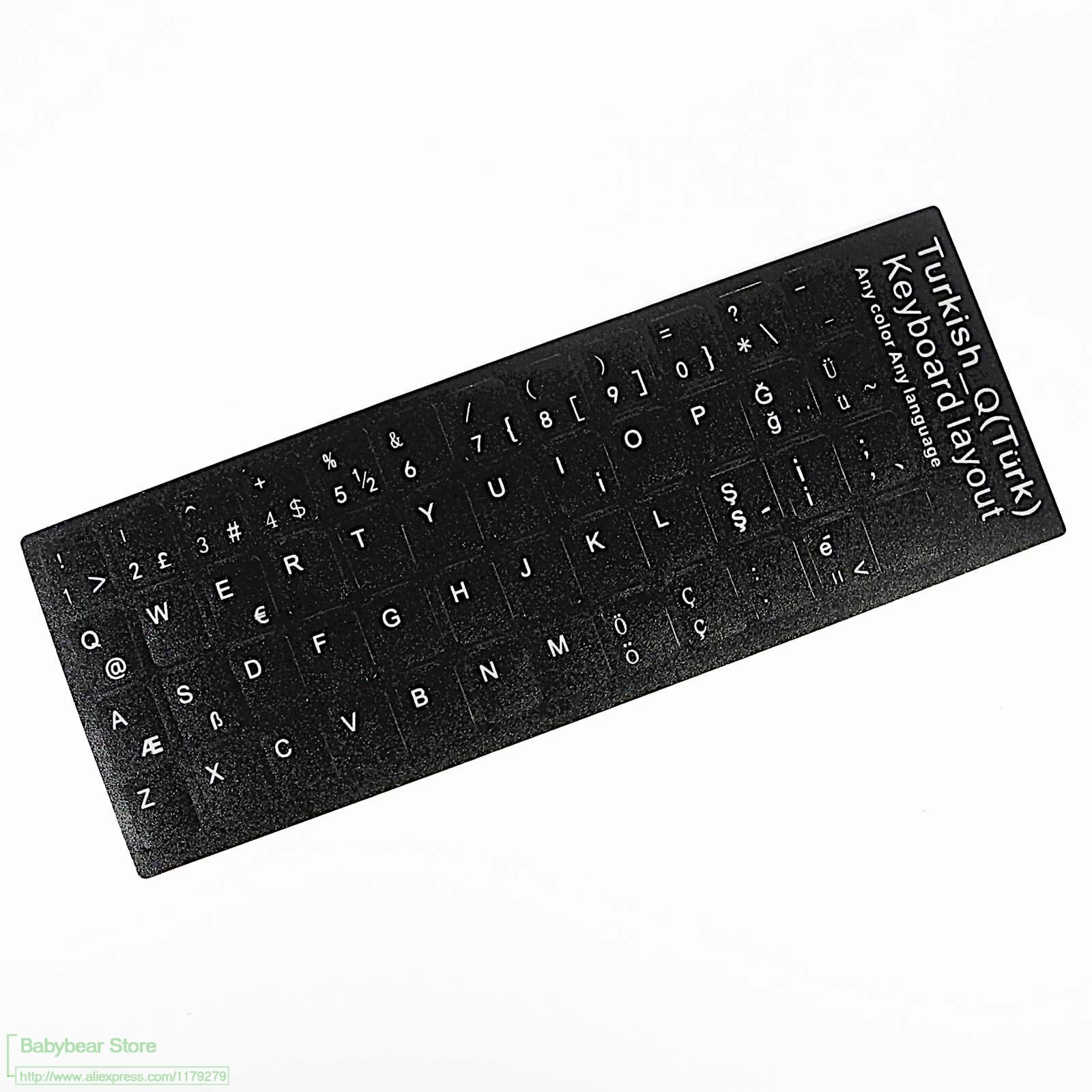 100x Keyboard Stickers - Laptop & General Use - Dustproof Plastic - For 10-24 inch Keyboards: Turkish