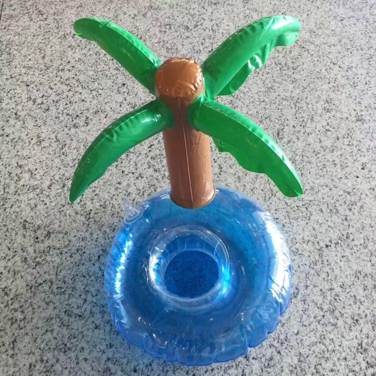 Coconut Tree Cup Toy Seat Inflatable Water Cushion Floating Toy Drink Cup Support Toy