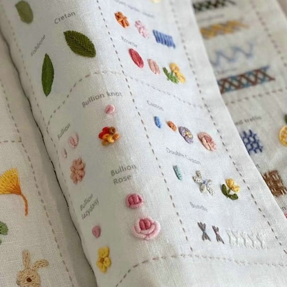6 Pages Embroidery Stitches Book, DIY Stitch Books, Embroidery sewing books, Beginner Embroidery Sewing Kit