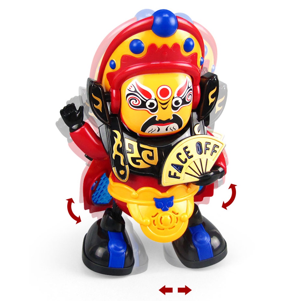 Muñeca China que cambia de cara de ópera, Robot de baile musical ligero, juguete para para niños
