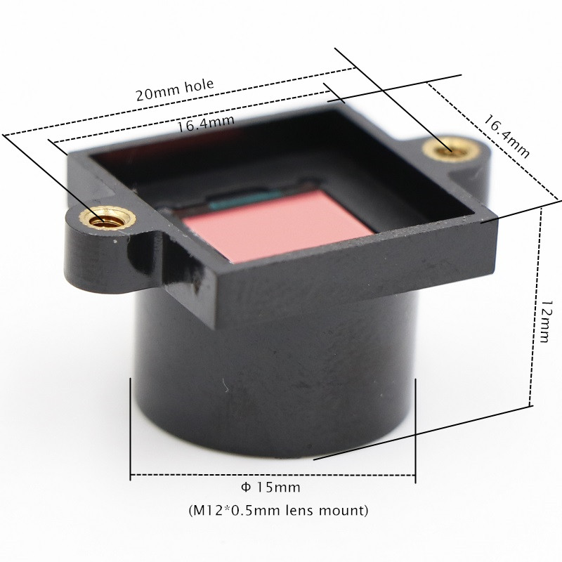 Monture d'objectif M12 x 0.5 | Avec filtre 650 IR, trou de 20mm, pour caméra CMOS CCTV