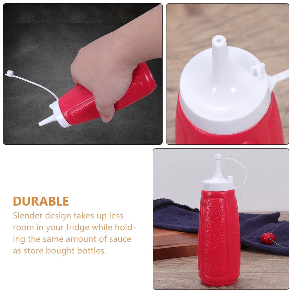 Plastic Squeeze Bottle Jam Sauce Bottle Kitchen Condiment Dispenser Bottle