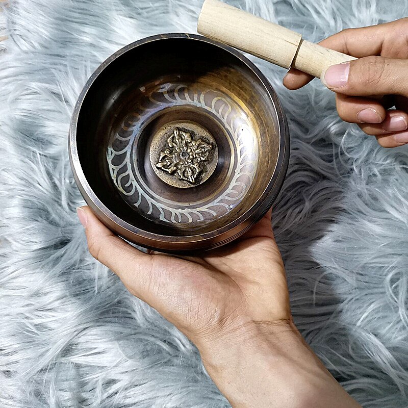 Nepal handgemachte Tibet Buddha Klang schüssel Yoga Meditation Singen Schüssel Durcheinander Glockenspiel Handwerk musik therapie Tibetische Klangschalen