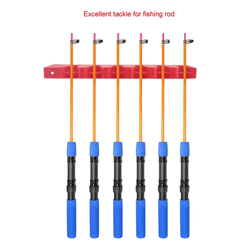 Rubber 6 Rods Rack Fishing Pole Holder Rod Holders Display Racks Fixing Rack Wall Mounted Rod Collection Rack