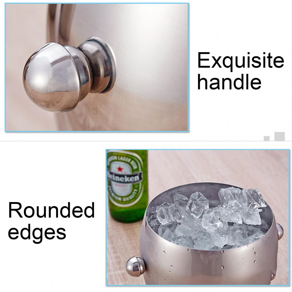 Sliver Gold Thick Tiger Head Stainless Steel Ice Punch Bucket Wine Beer Cooler Champagne Cooler Party KTV double ear ice bucket