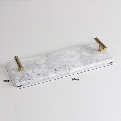 Large Size Natural Marble Bathroom Tray with Handl... – Grandado