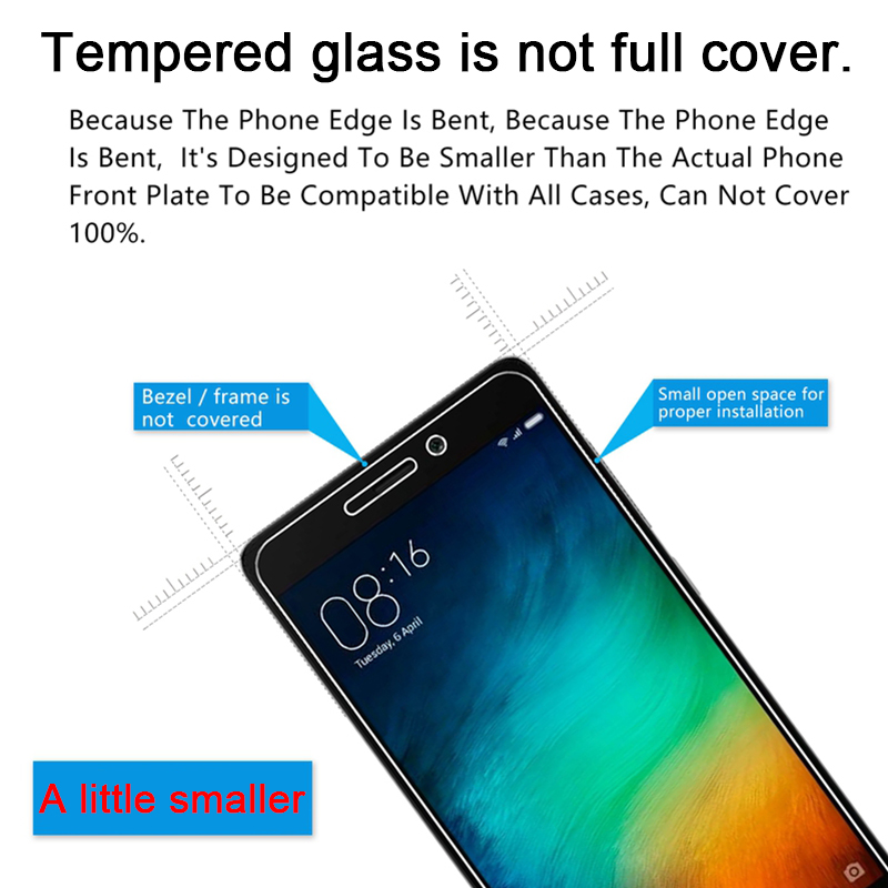 2 Piece 9H Clear Tempered Glass Screen Protector for Redmi S2 Go 3S 3X 3 2 Film HD Protective Glass for Xiaomi Redmi 4X 4A 4 Pro