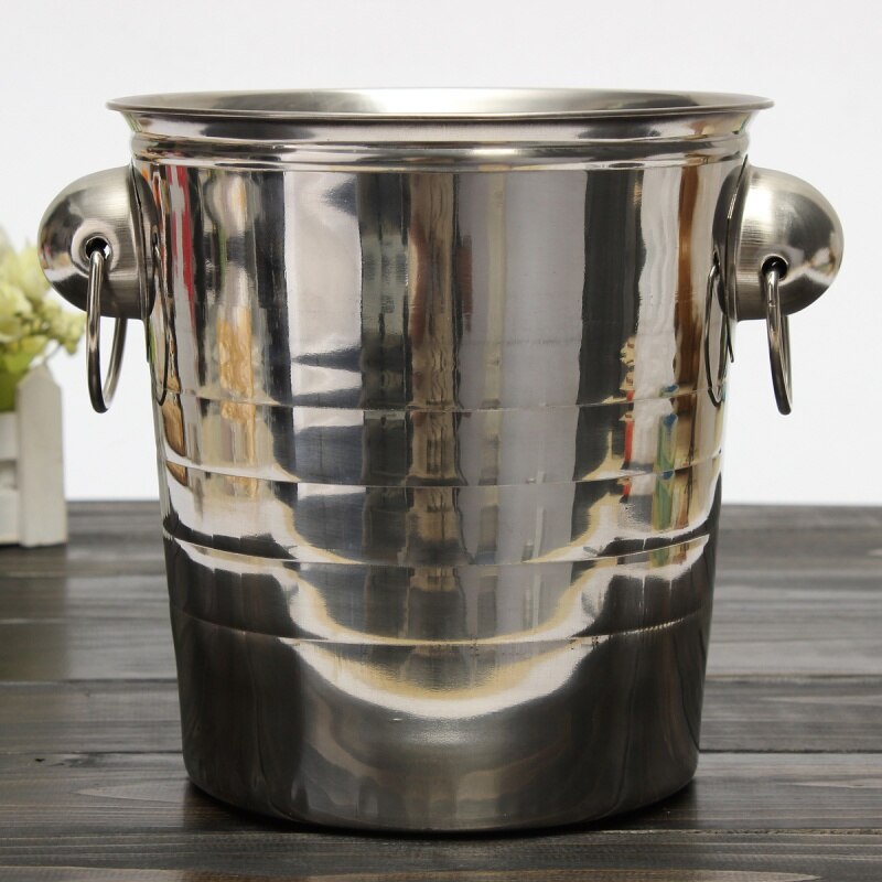 ! Cubo de hielo de acero inoxidable plateado enfriador cerveza vino champán enfriador