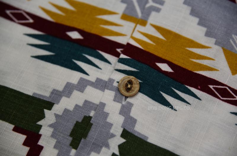 BOB DONG indio tótem Loop Collar camisas verano hombres Slubby C/F mangas cortas