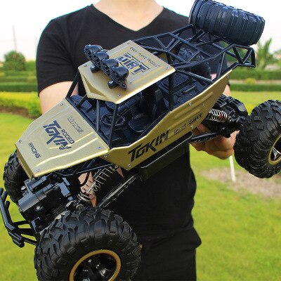 37cm RC Car 4WD 2.4GHz climbing Car 4x4 Double Motors Bigfoot Car Remote Control Model Off-Road Vehicle Toys for kids and adults: gold 37cm