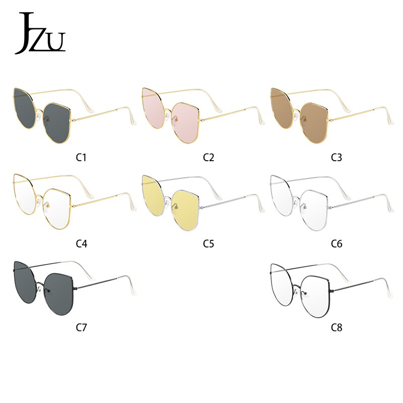 Grote metalen cat eye dameszonnebril met groot frame - verkoop van veelkleurige dameszonnebrillen retro