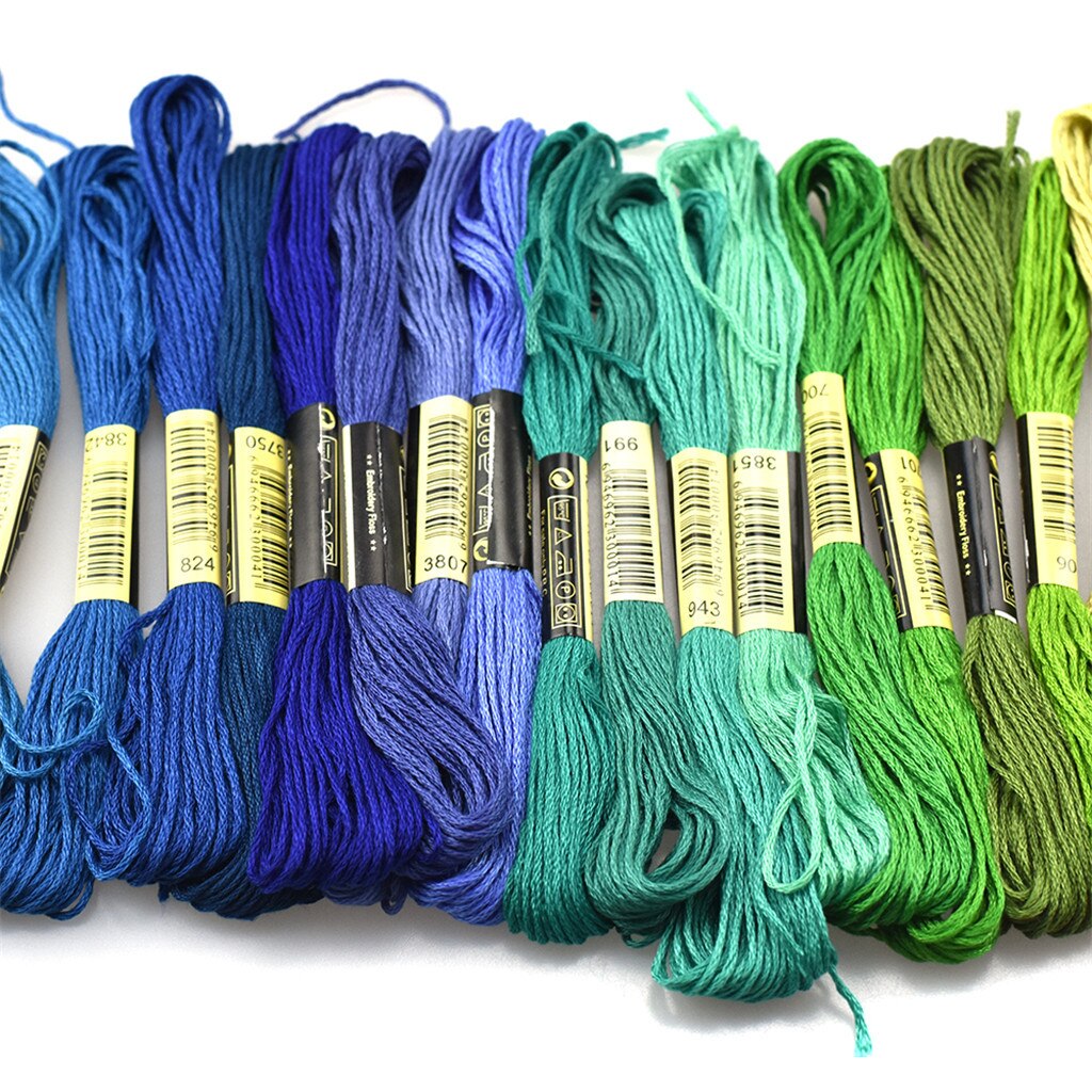 50 pcs Random Color embroidery DIY Silk Line Branch Threads Similar Dmc Thread Floss Skein Cross Stitch Thread Skeins Craft