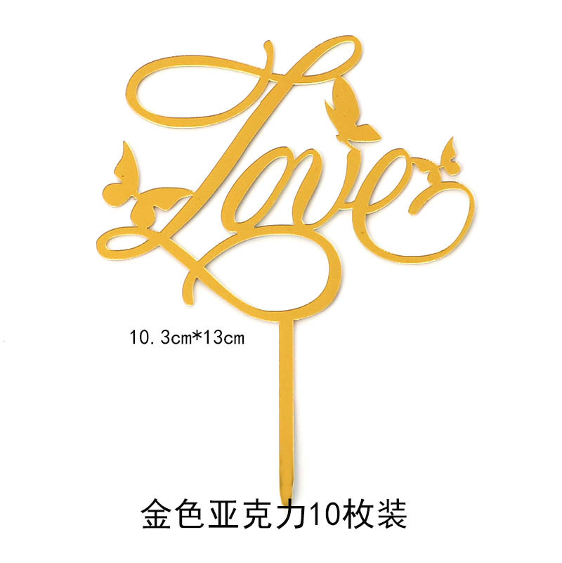 10Pcs Gold Black Happy Birthday Cake Topper DIY Acrylic Letter Simple Kids Birthday Party Dessert Decoration Supplies