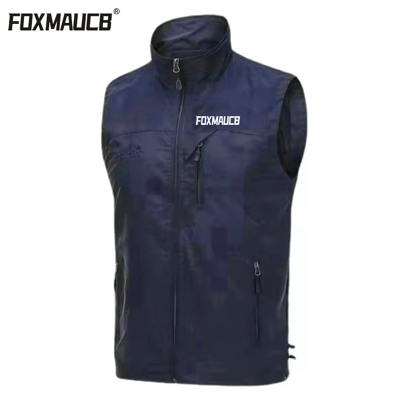 Foxmaucb wandeljas winddicht mountainbike vest outdoor sport windbreaker mtb mouwloos waterdicht motocross fiets vest: Xxl / Blauw