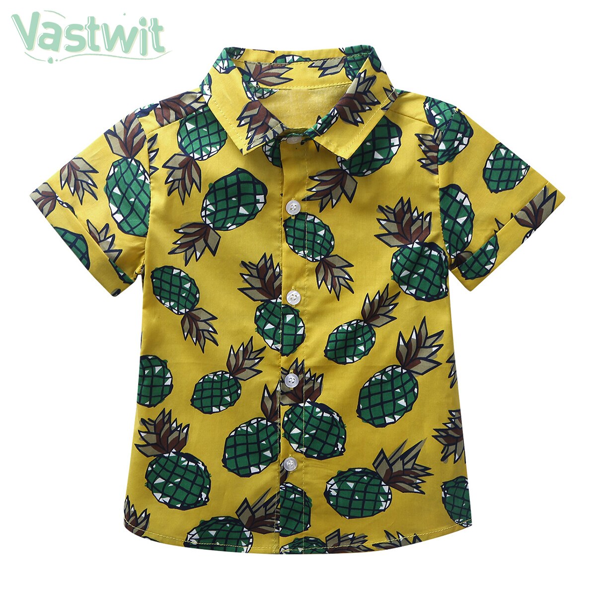 Newborn Boys Clothes Autumn Top Baby Boy Shirt Short Sleeve Pineapple Printed Shirts Kid Boy Cotton Casual Party Baby Shirts