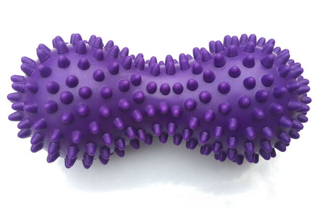 Massage hedgehogs Ball Back Roller Spiky Peanut Massager Plantar Gym ball stressbal Acupressure Therapy Pilates Fitness Ball: purple