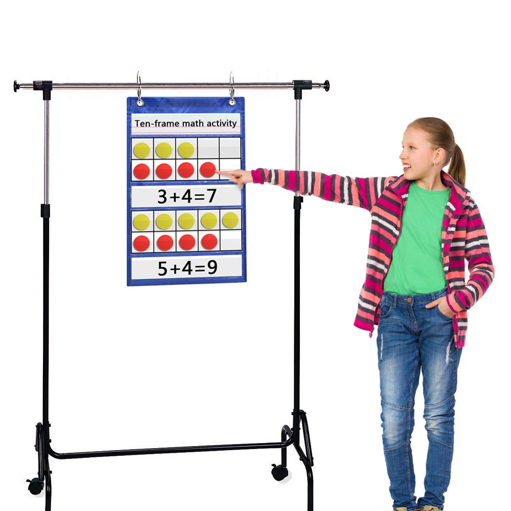 Tableau de poche à dix cadres pour la salle de classe et le chooling à la maison, manipulateur de mathématiques, tableau d'activité à 10 cadres pour le comptage des enfants