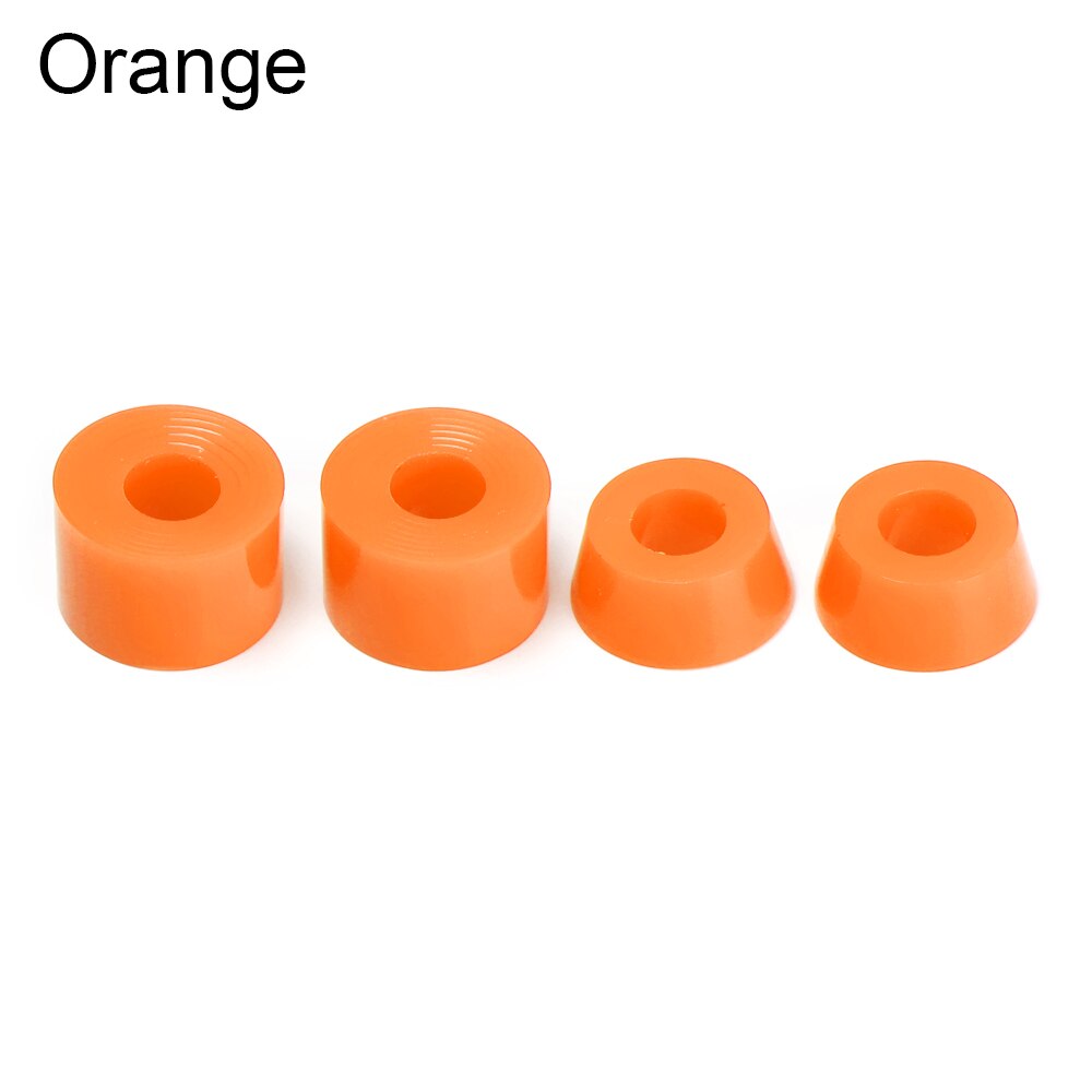 4Pcs Skateboard Bushing Truck Wheels Axle Bushings Scooter PU Cushion Dancing Longboard Skateboard Shockproof Accessories: Orange
