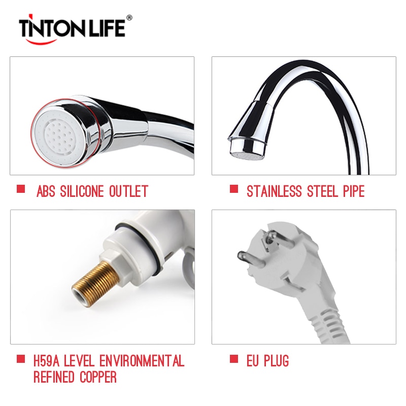 Electric Water Heater Temperature Display Water Heater Kitchen Tankless Instant 3000W