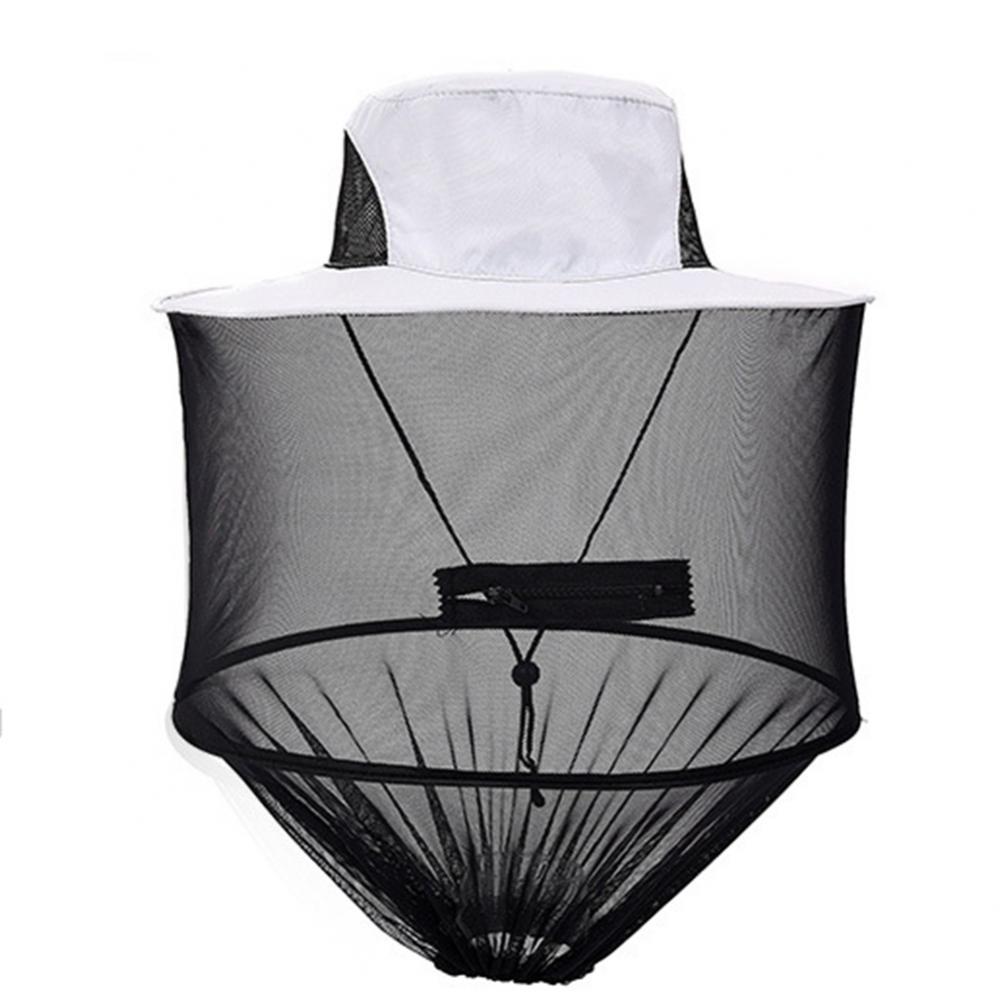 Unisex Beekeeping Hat Mosquito Net Anti-mosquito Mesh Cap Anti-insect Head Face Protection Net Mask Hat Outdoor Fishing Hat: Light Grey