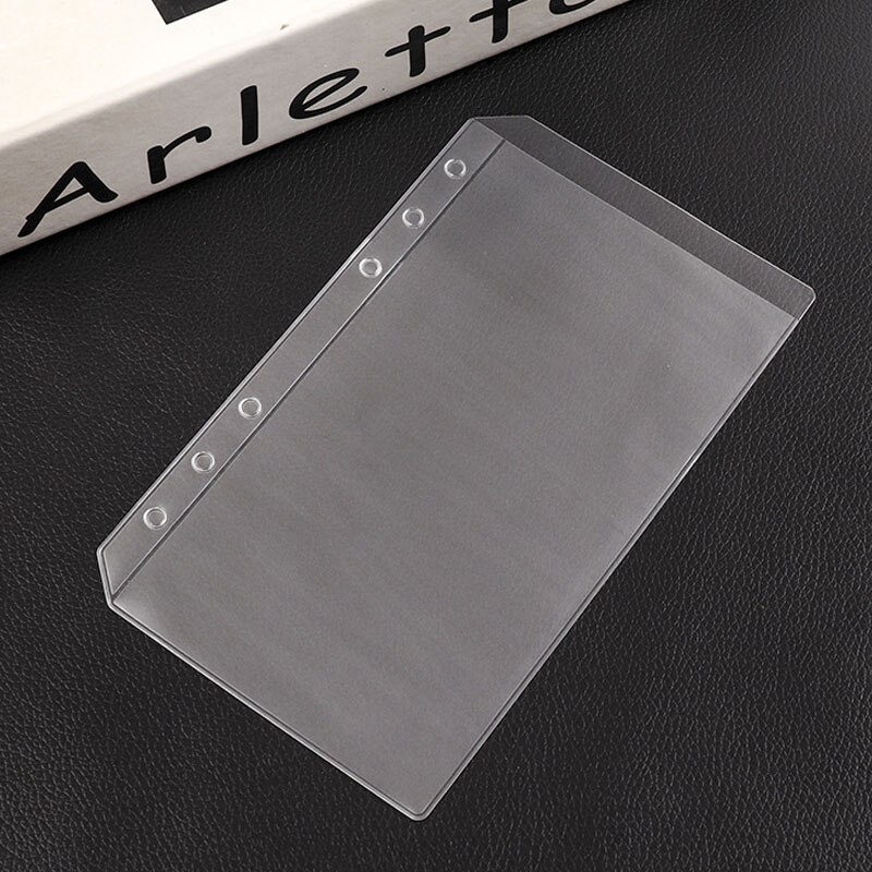 12pcs A5 A6 File Organizer Storage Folder PVC Pouch Standard 6 Holes Transparent Bills Bag Loose Leaf Pockets Binder Accessories